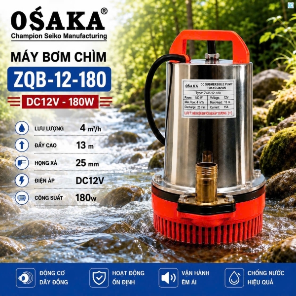 MÁY BƠM CHÌM OSAKA ĐIỆN DC 24V ZQB-12-160A