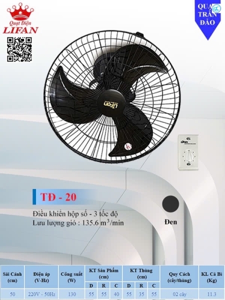 QUẠT TRẦN ĐẢO CÔNG NGHIỆP TĐ-20